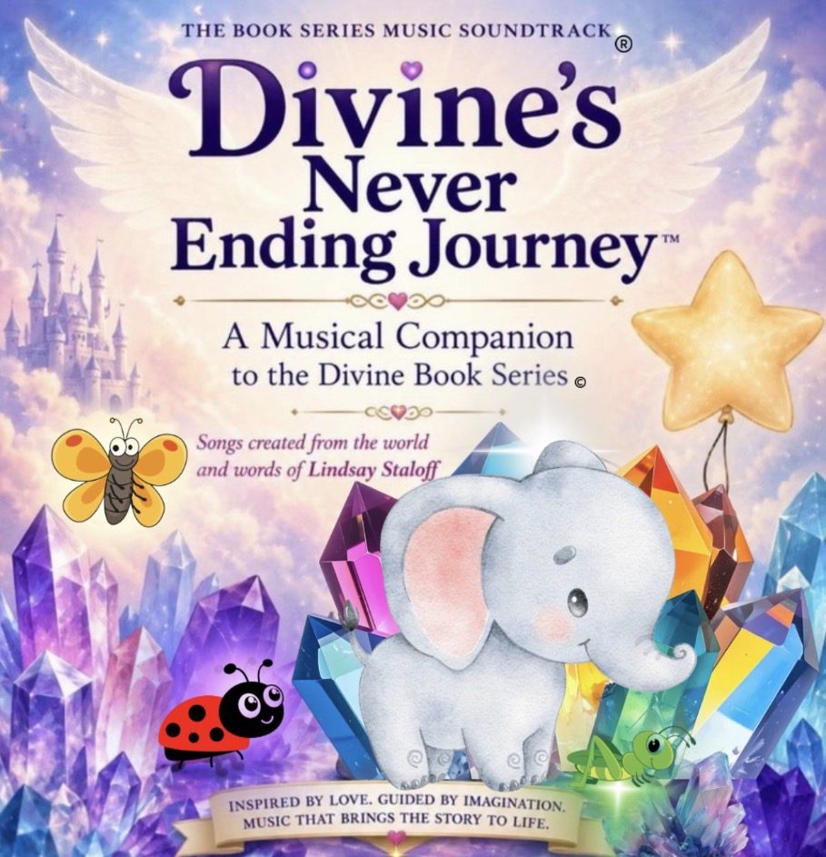 Children's book cover with elephant and crystals